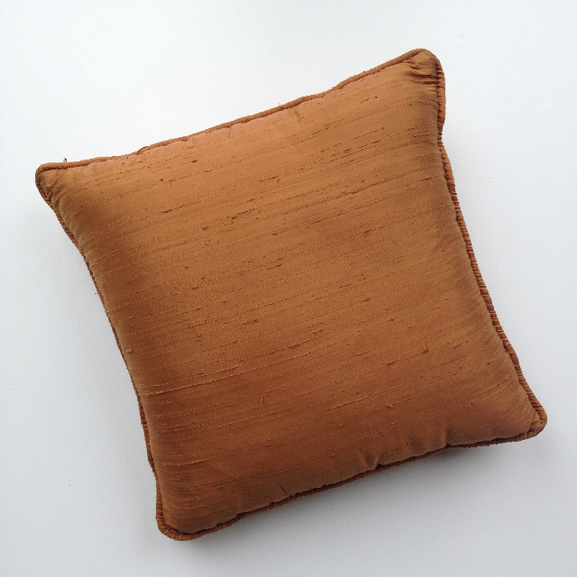 CUSHION, Rust Brown Silk